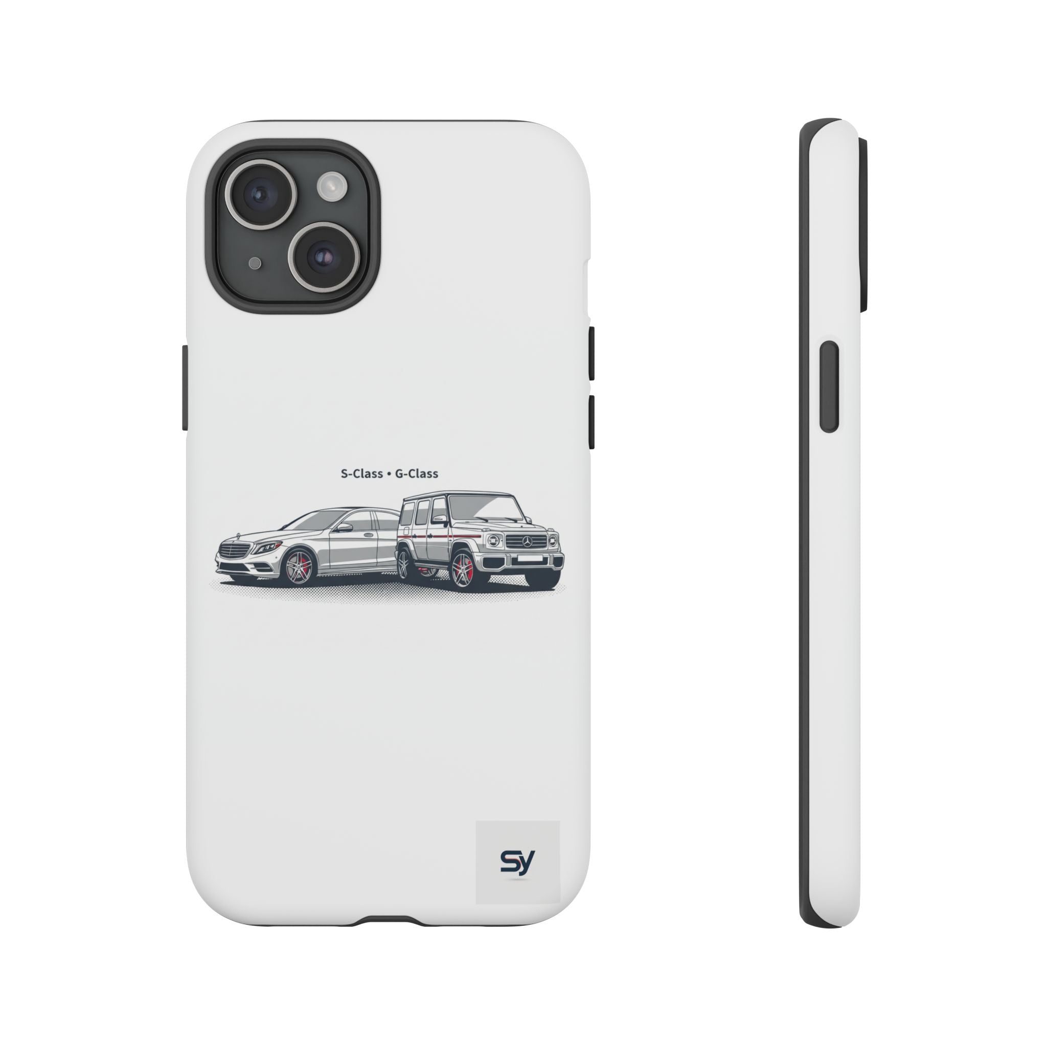 Phone Case - Twin Mercedes S-Class Illustration ("S-Class + S-Class")