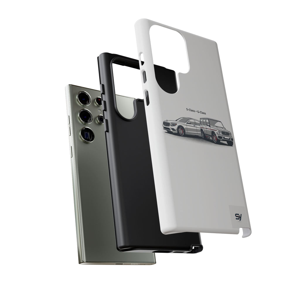 Phone Case - Twin Mercedes S-Class Illustration ("S-Class + S-Class")