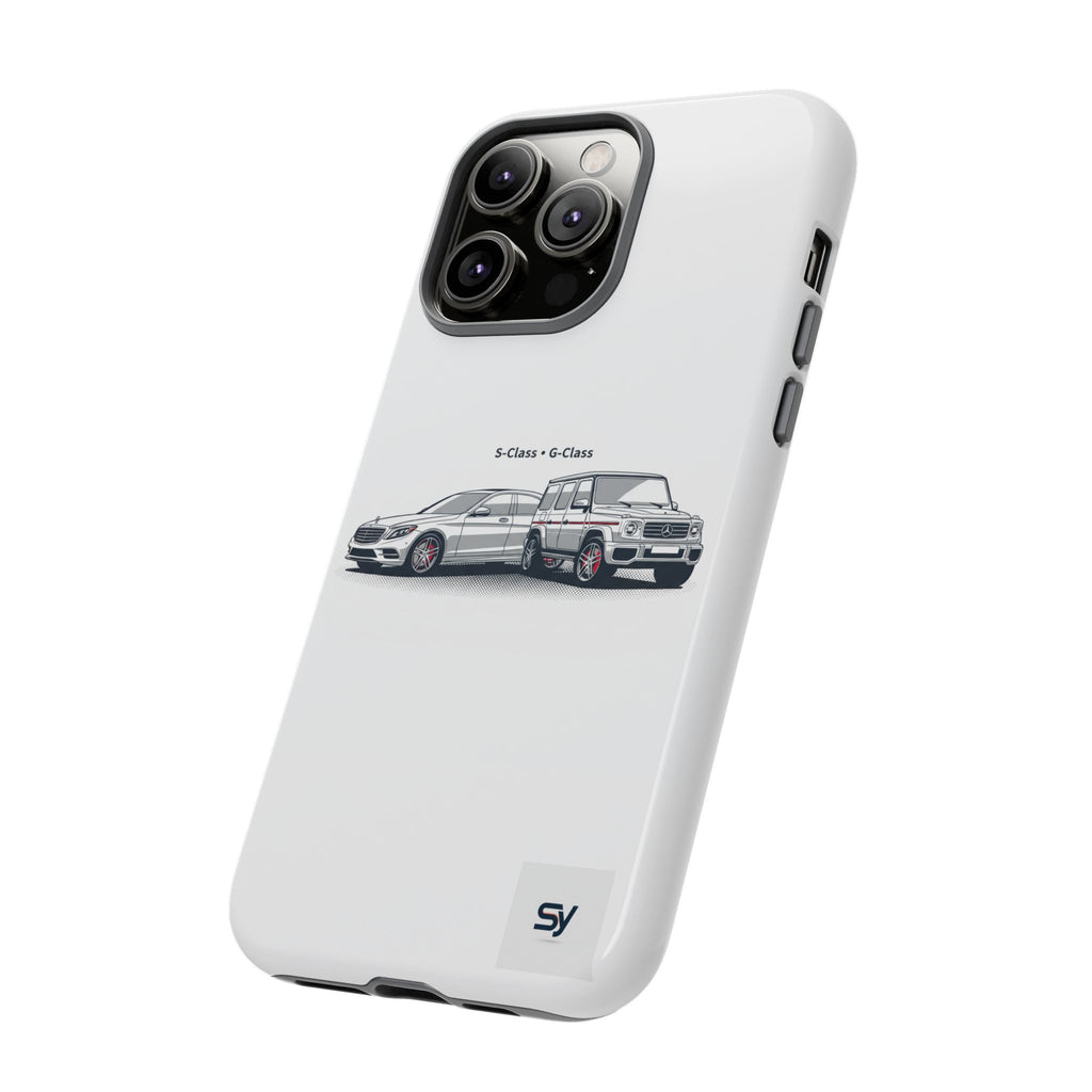 Phone Case - Twin Mercedes S-Class Illustration ("S-Class + S-Class")
