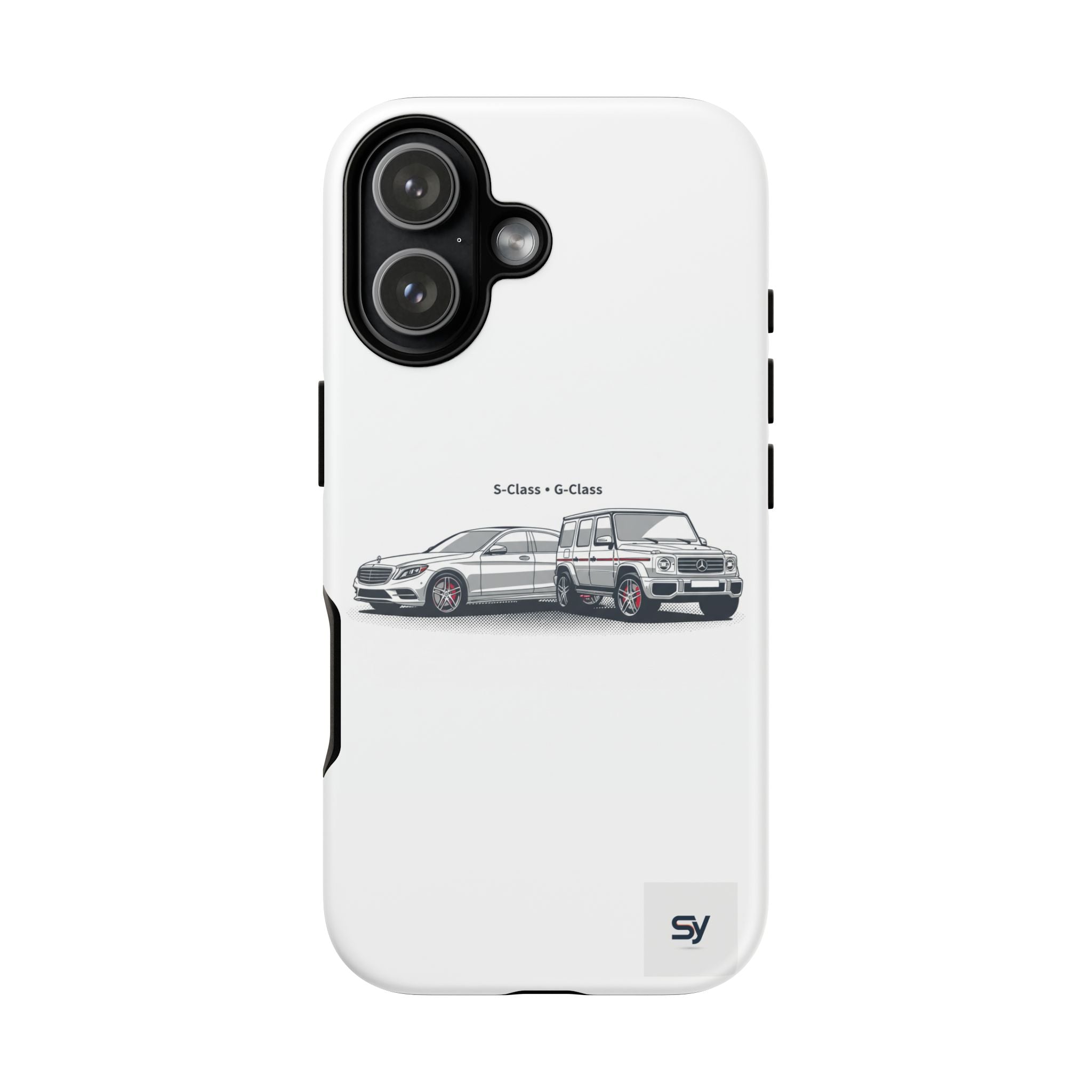 Phone Case - Twin Mercedes S-Class Illustration ("S-Class + S-Class")