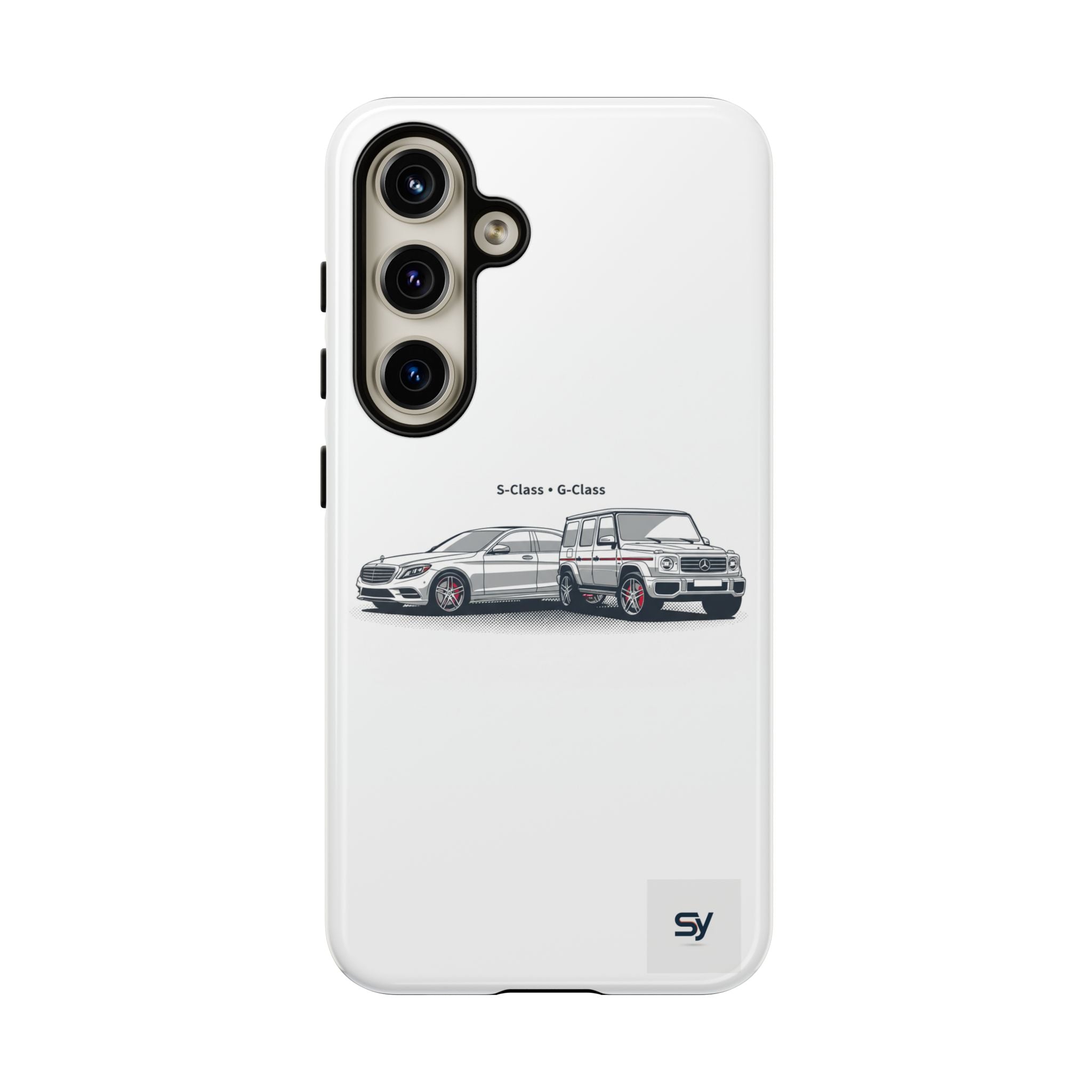Phone Case - Twin Mercedes S-Class Illustration ("S-Class + S-Class")