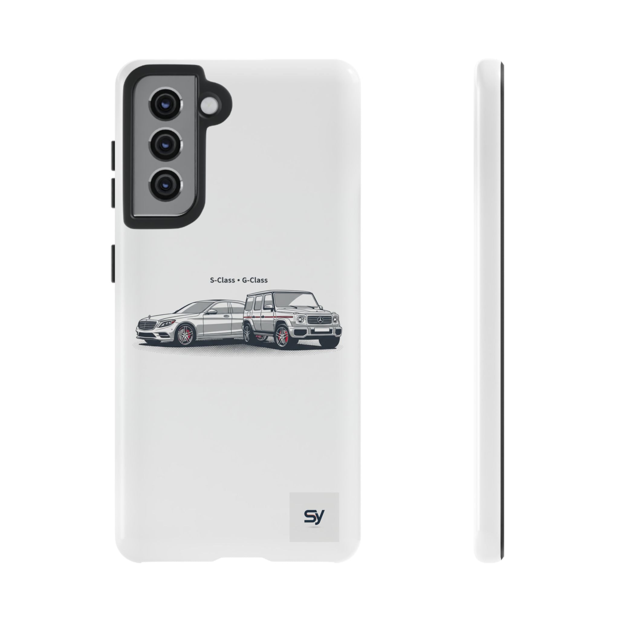 Phone Case - Twin Mercedes S-Class Illustration ("S-Class + S-Class")