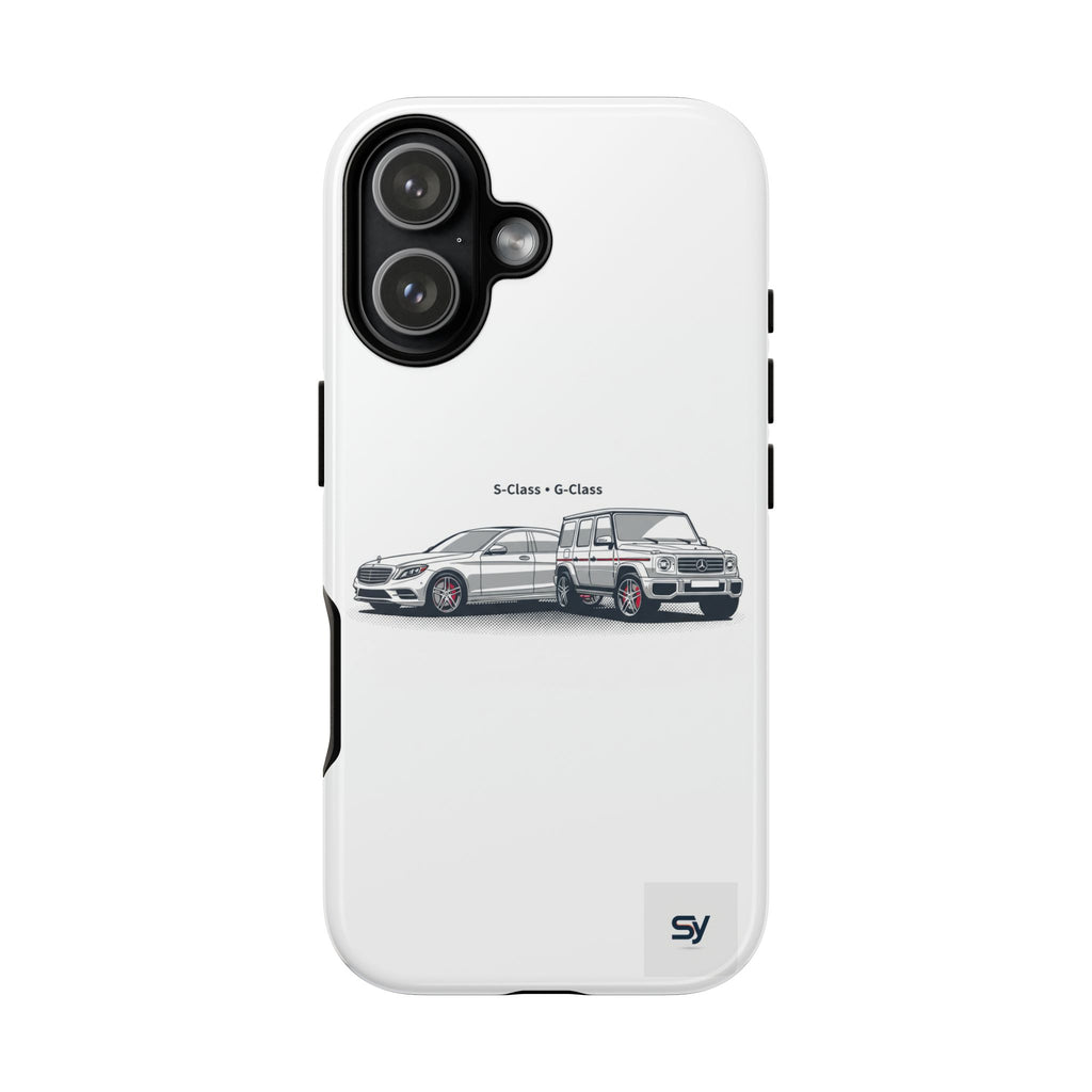 Phone Case - Twin Mercedes S-Class Illustration ("S-Class + S-Class")
