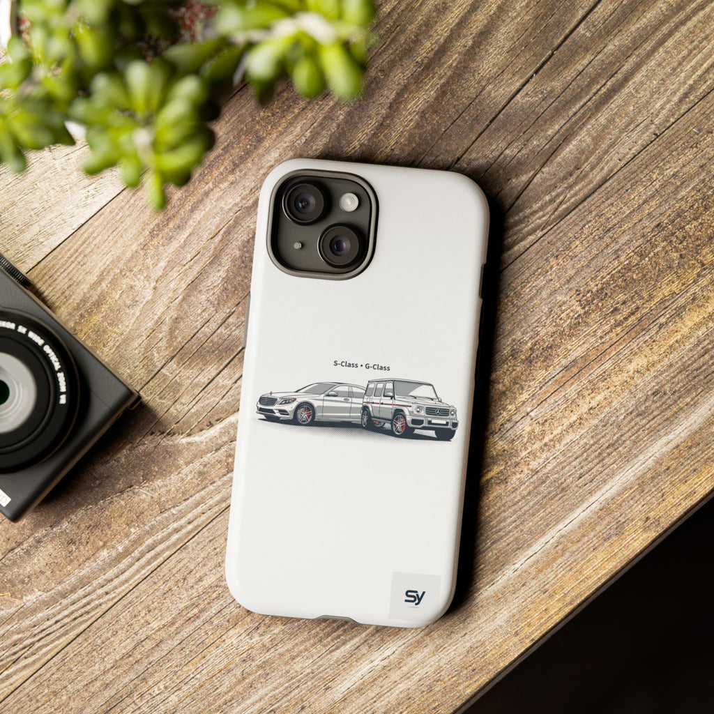 Phone Case - Twin Mercedes S-Class Illustration ("S-Class + S-Class")
