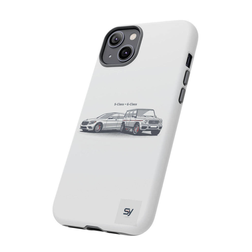 Phone Case - Twin Mercedes S-Class Illustration ("S-Class + S-Class")