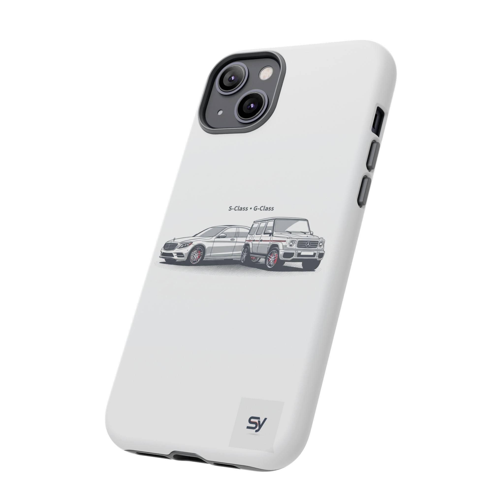 Phone Case - Twin Mercedes S-Class Illustration ("S-Class + S-Class")