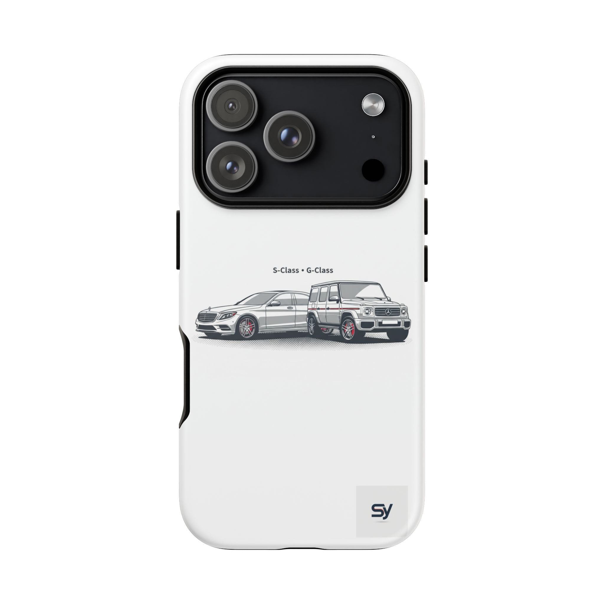 Phone Case - Twin Mercedes S-Class Illustration ("S-Class + S-Class")