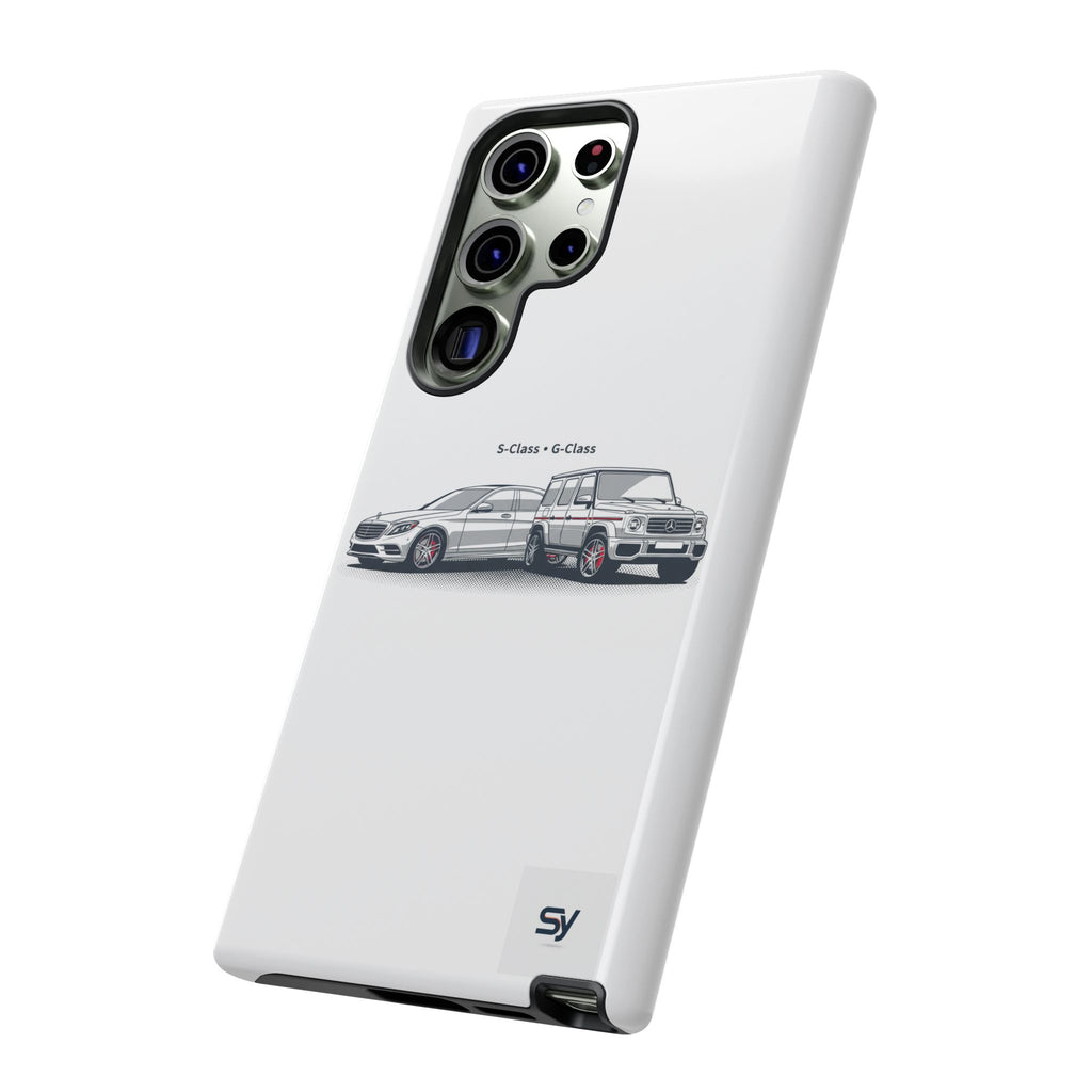 Phone Case - Twin Mercedes S-Class Illustration ("S-Class + S-Class")