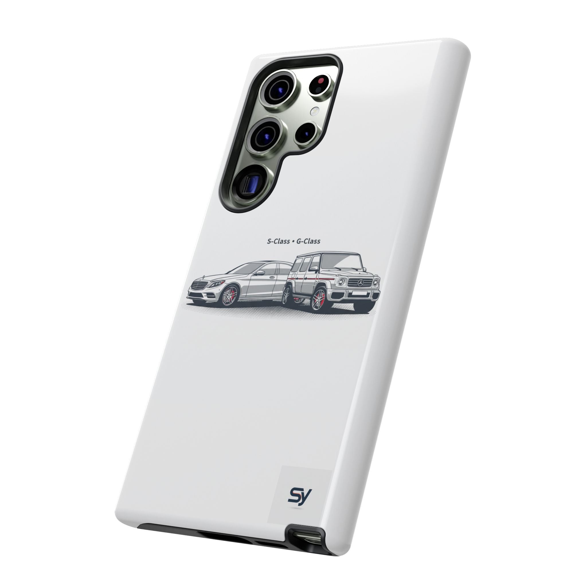 Phone Case - Twin Mercedes S-Class Illustration ("S-Class + S-Class")
