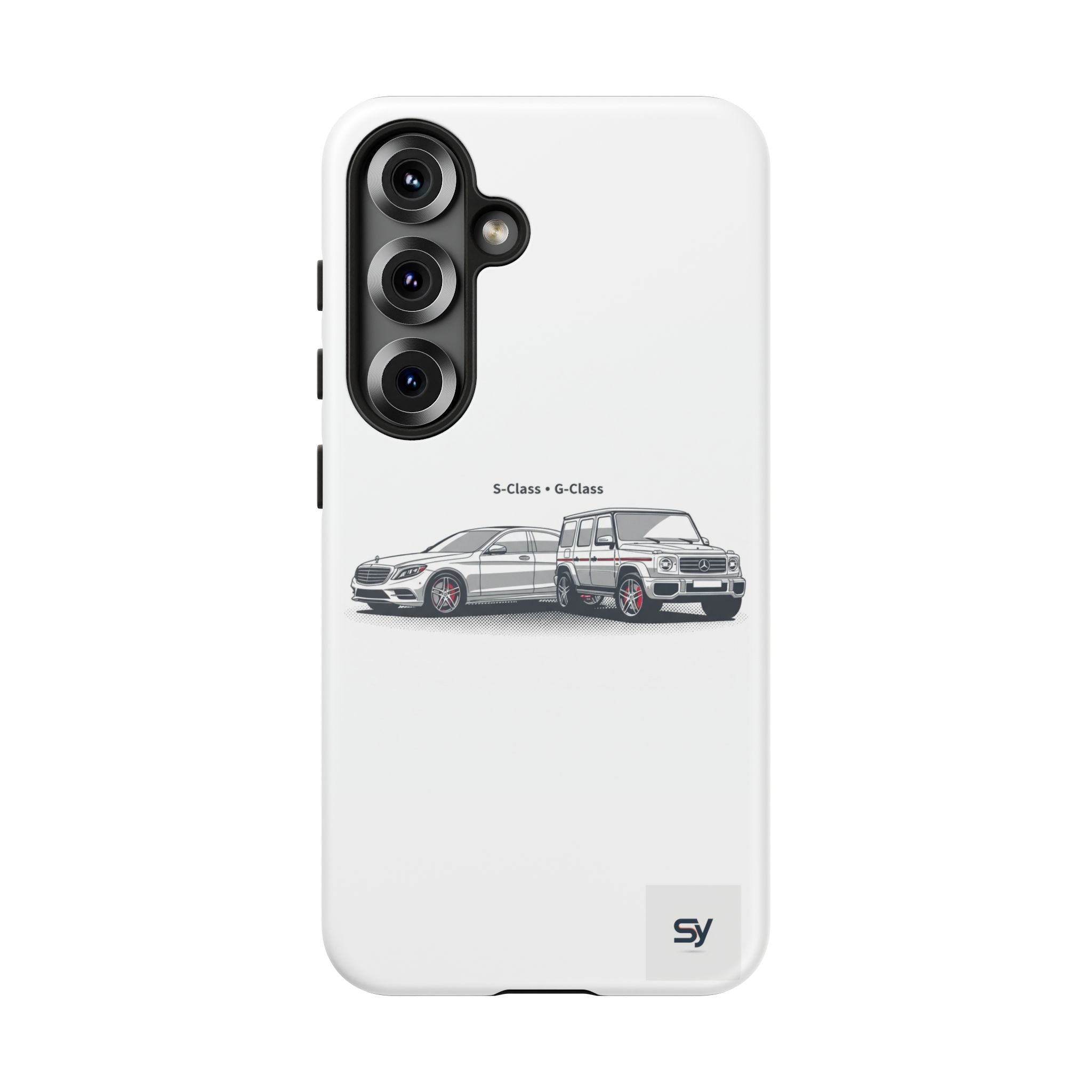 Phone Case - Twin Mercedes S-Class Illustration ("S-Class + S-Class")