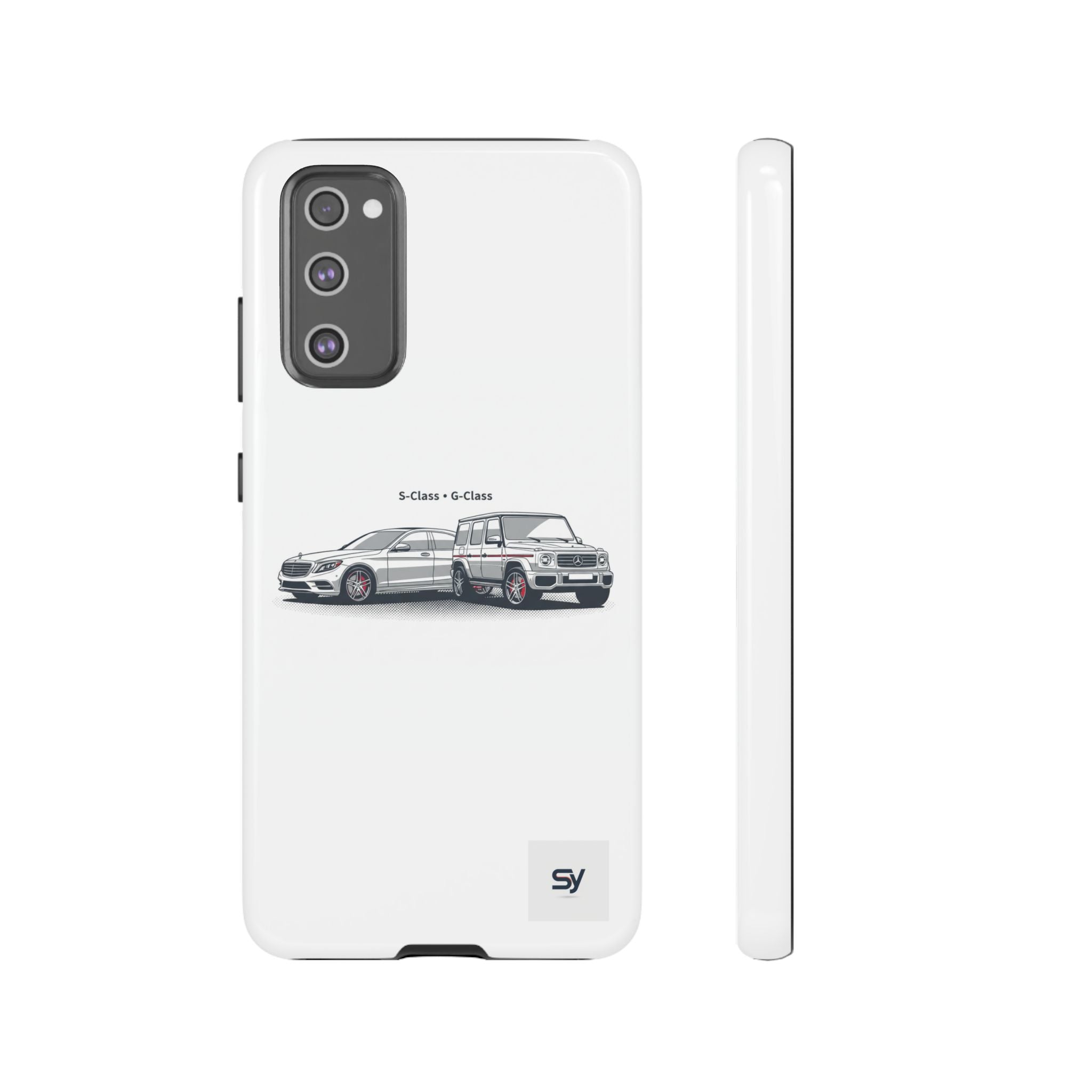 Phone Case - Twin Mercedes S-Class Illustration ("S-Class + S-Class")