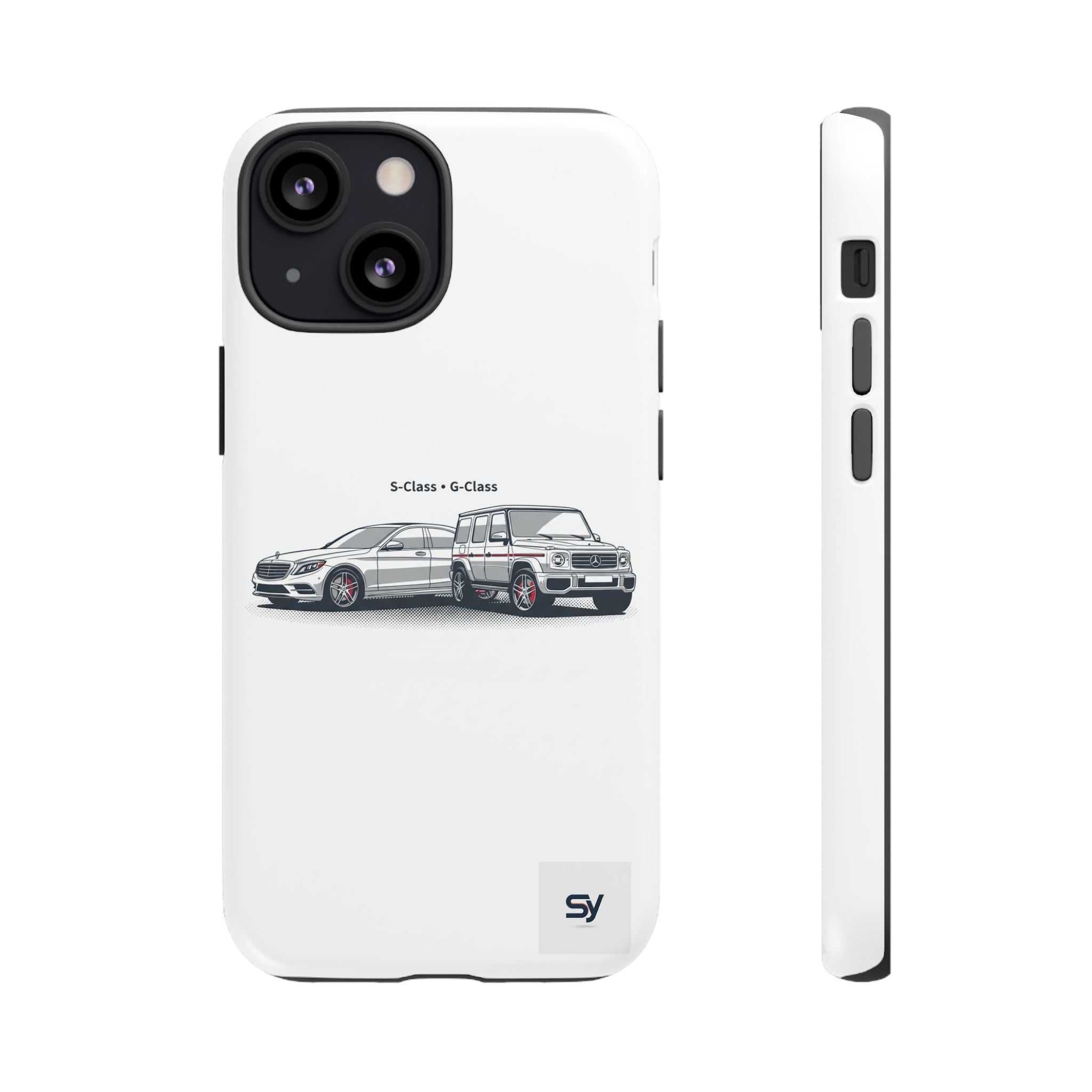 Phone Case - Twin Mercedes S-Class Illustration ("S-Class + S-Class")