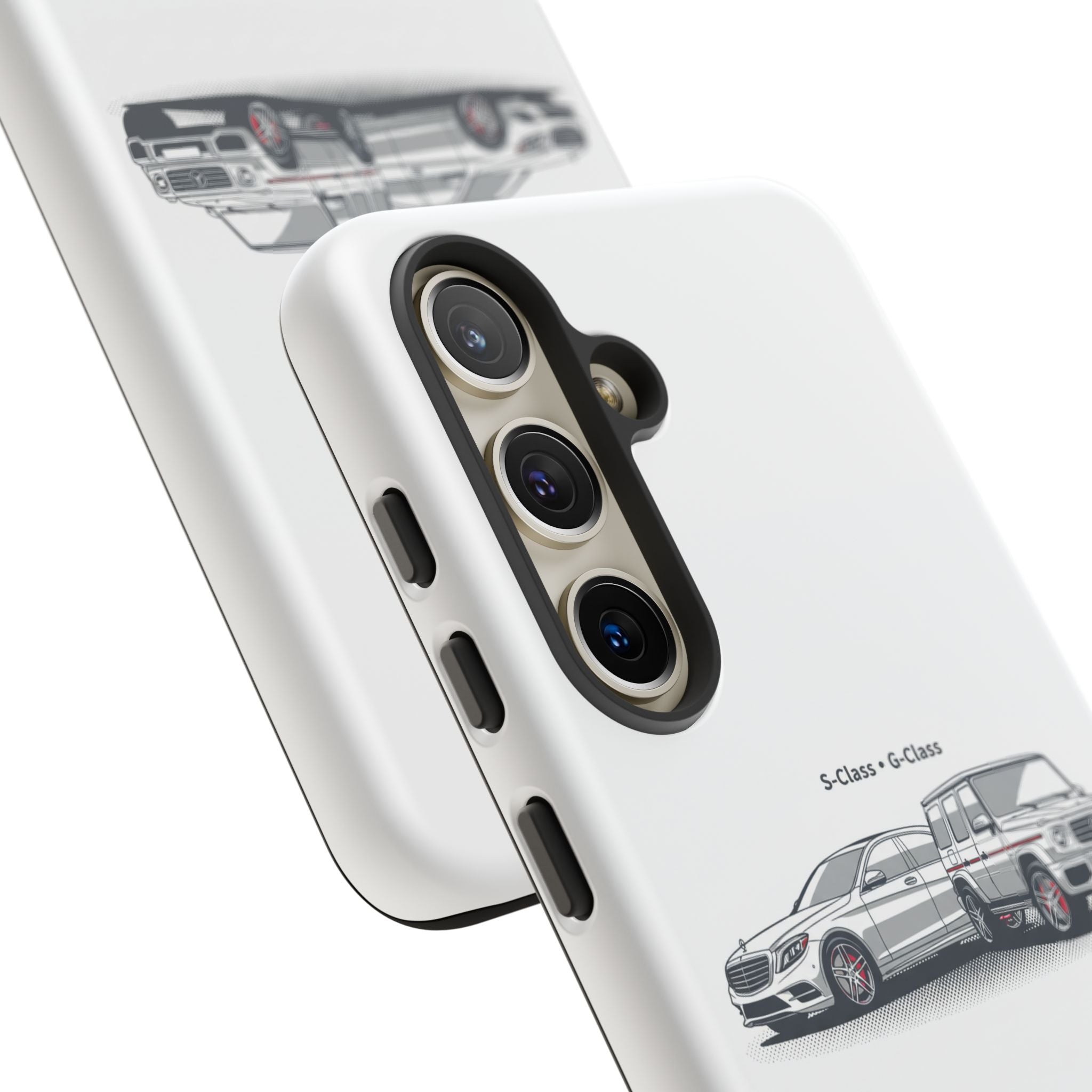 Phone Case - Twin Mercedes S-Class Illustration ("S-Class + S-Class")
