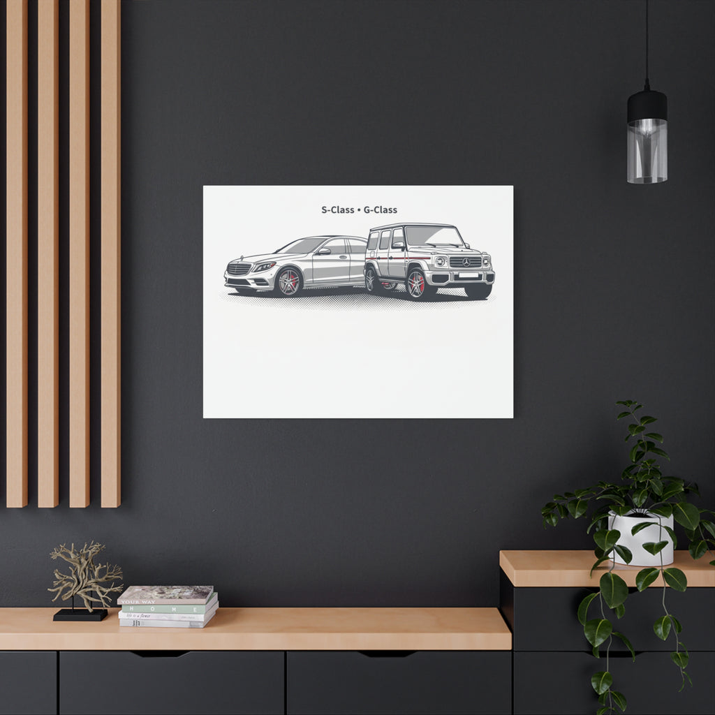 Mercedes S-Class & G-Class Matte Canvas Wall Art — Stretched 1.25"