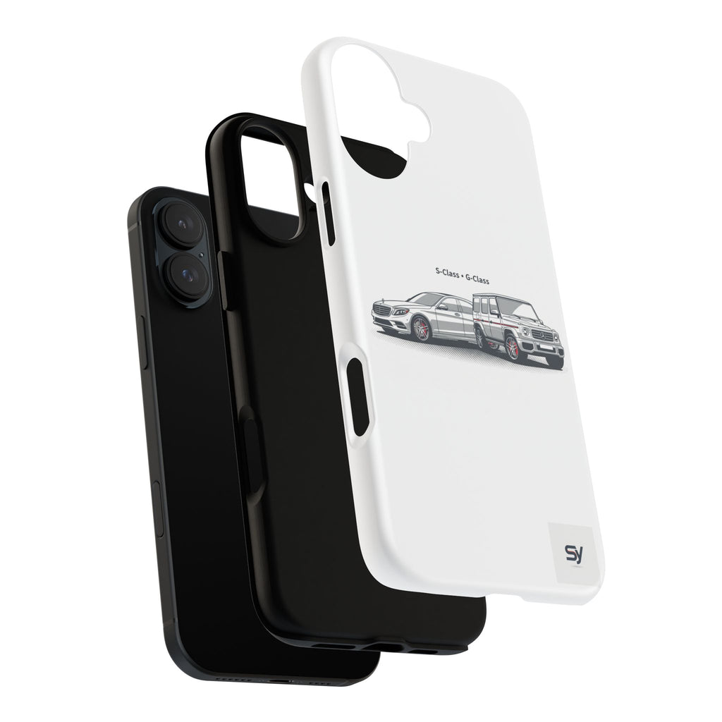 Phone Case - Twin Mercedes S-Class Illustration ("S-Class + S-Class")