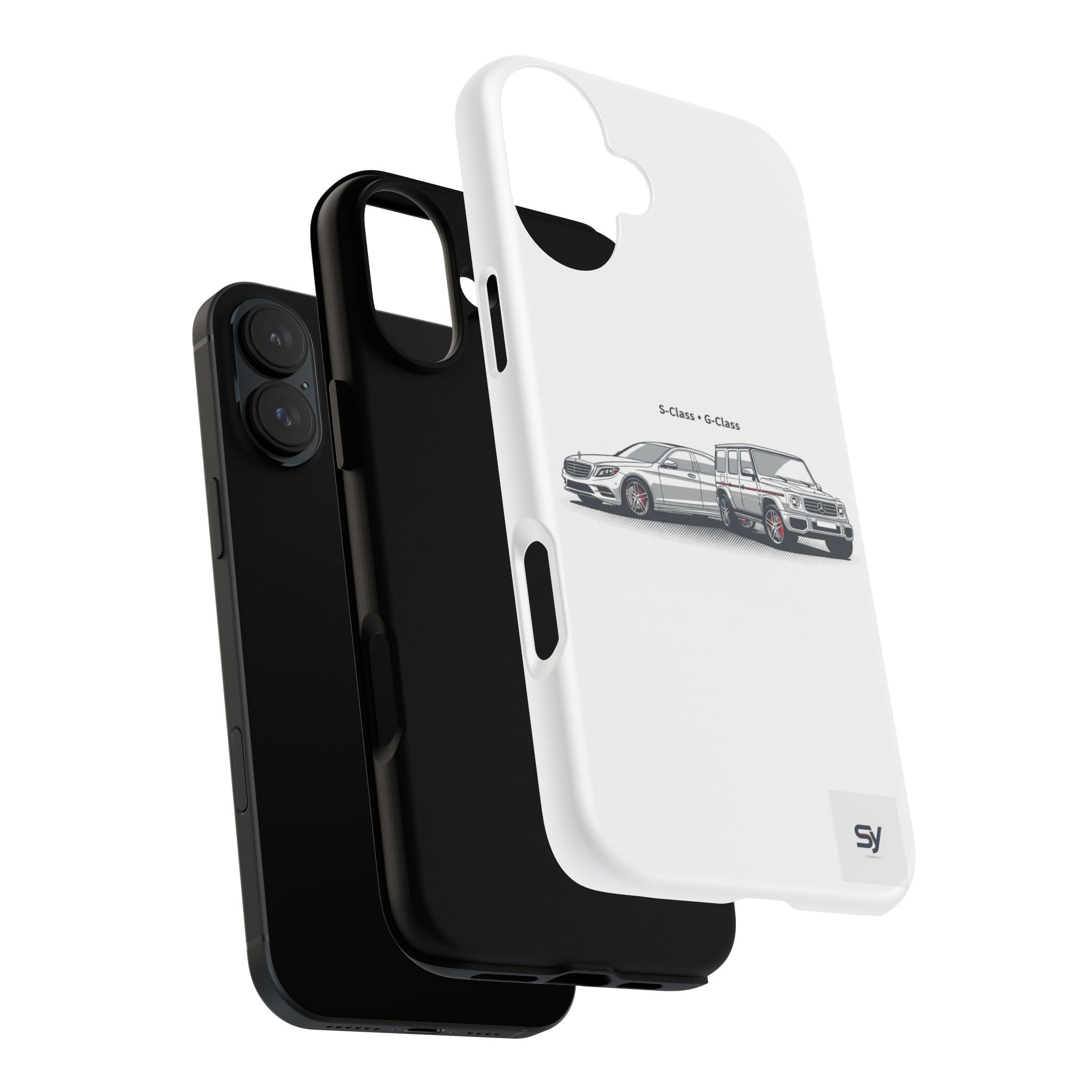 Phone Case - Twin Mercedes S-Class Illustration ("S-Class + S-Class")