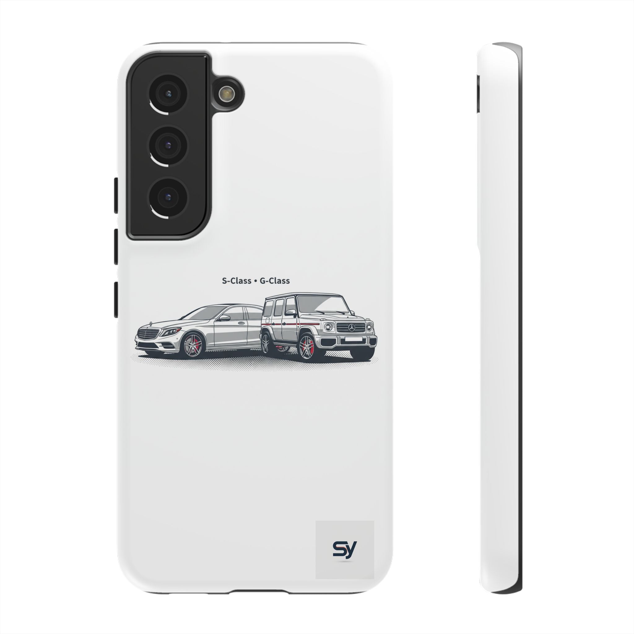 Phone Case - Twin Mercedes S-Class Illustration ("S-Class + S-Class")