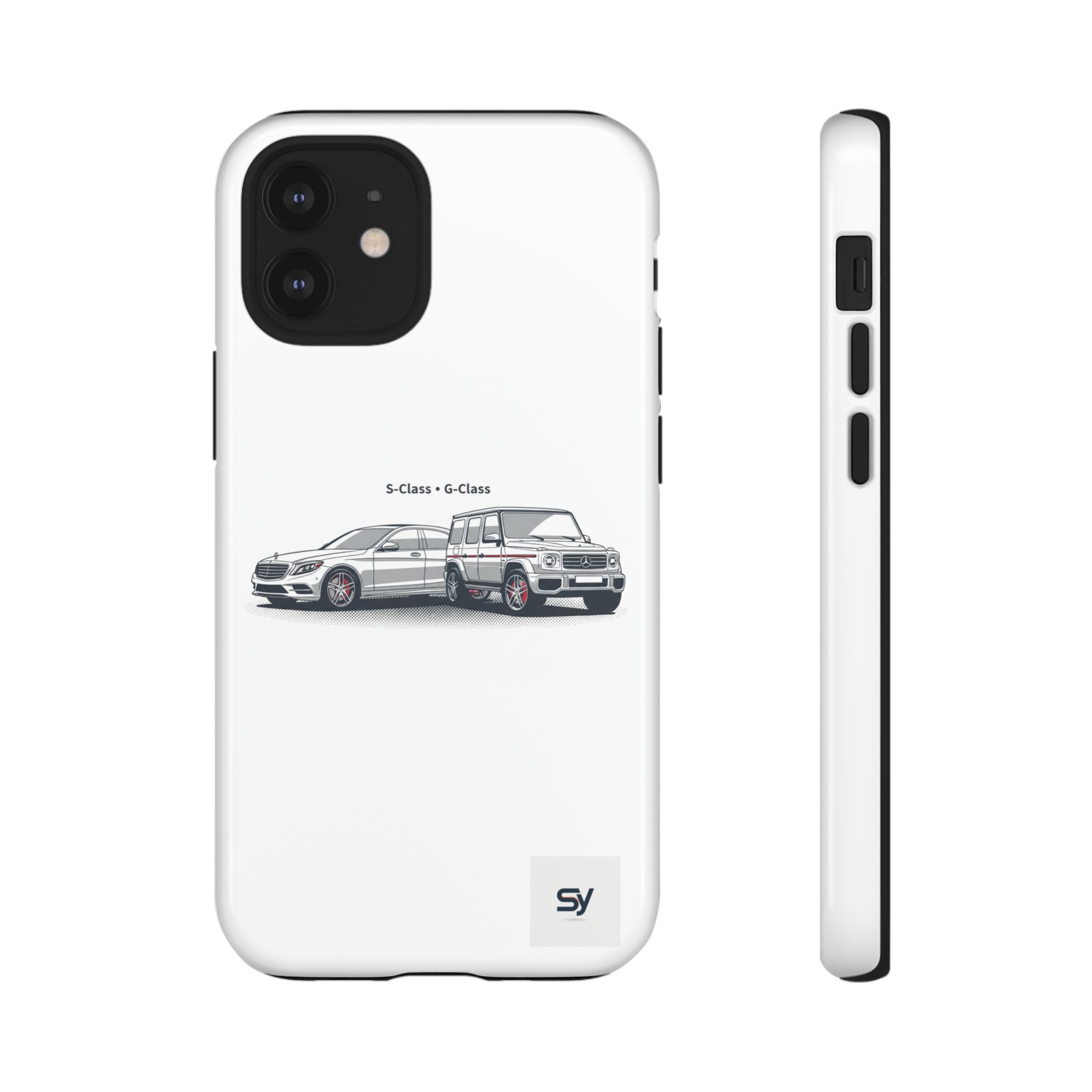 Phone Case - Twin Mercedes S-Class Illustration ("S-Class + S-Class")