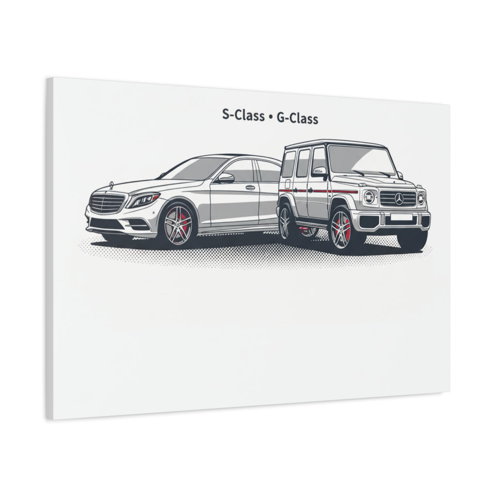 Mercedes S-Class & G-Class Matte Canvas Wall Art — Stretched 1.25"