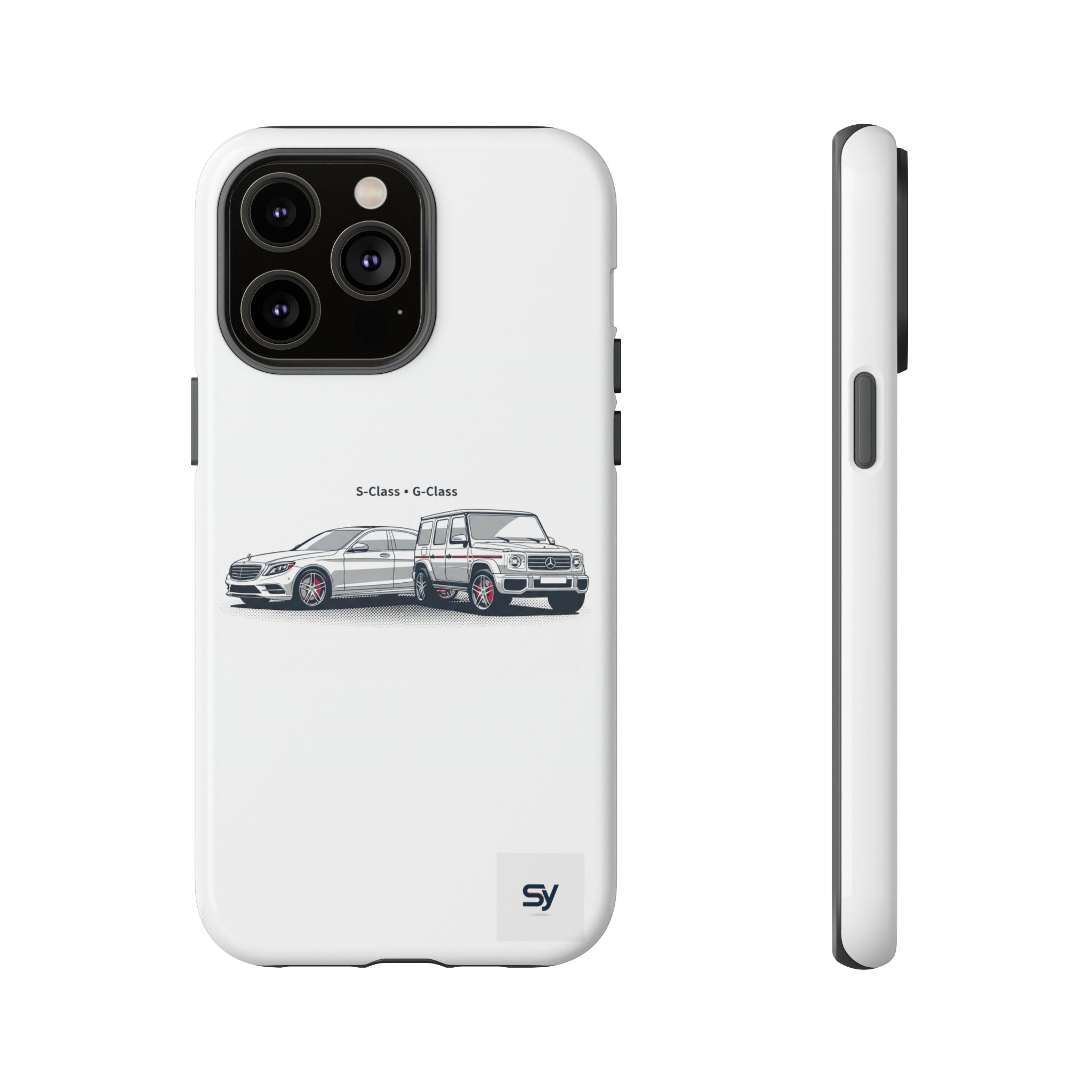 Phone Case - Twin Mercedes S-Class Illustration ("S-Class + S-Class")