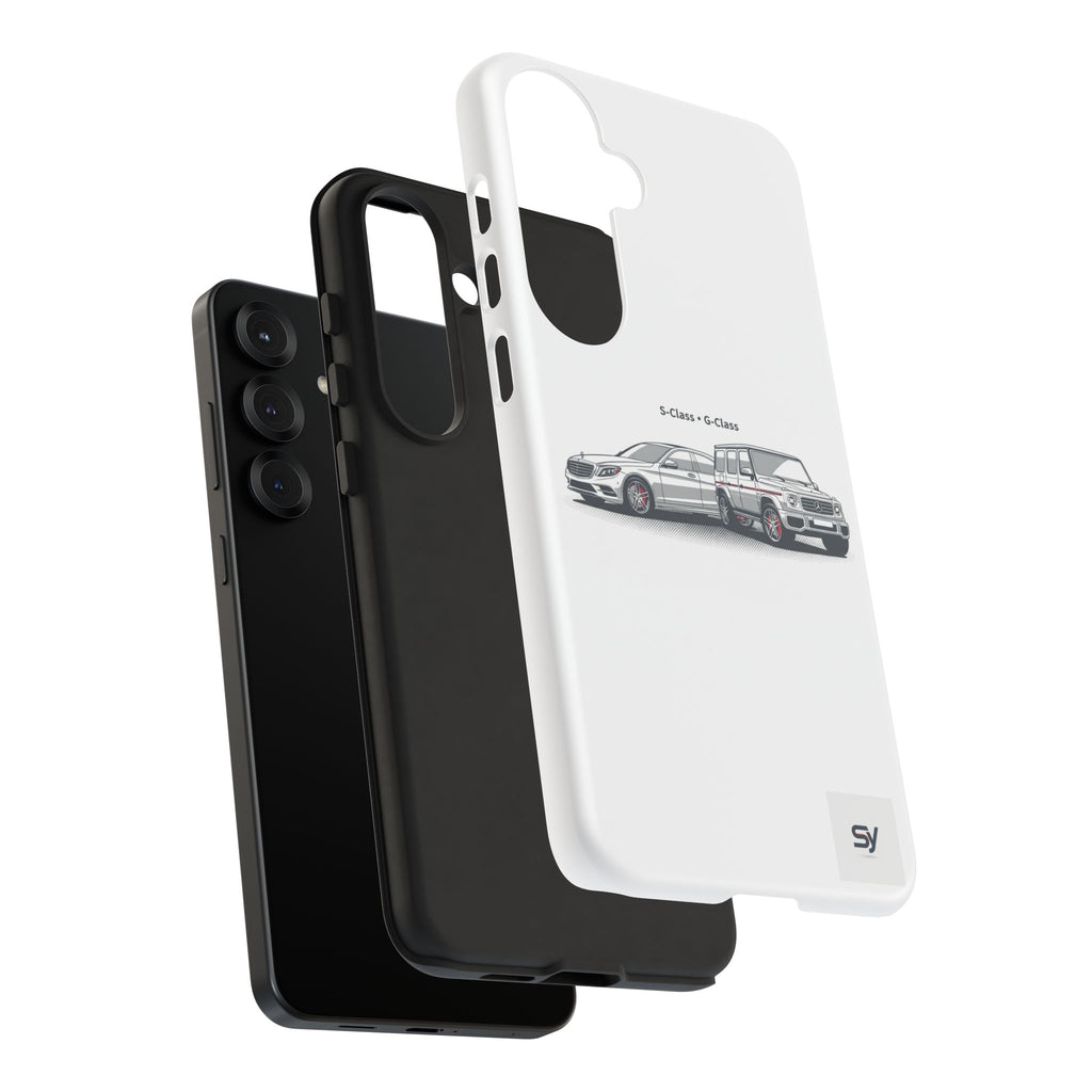 Phone Case - Twin Mercedes S-Class Illustration ("S-Class + S-Class")