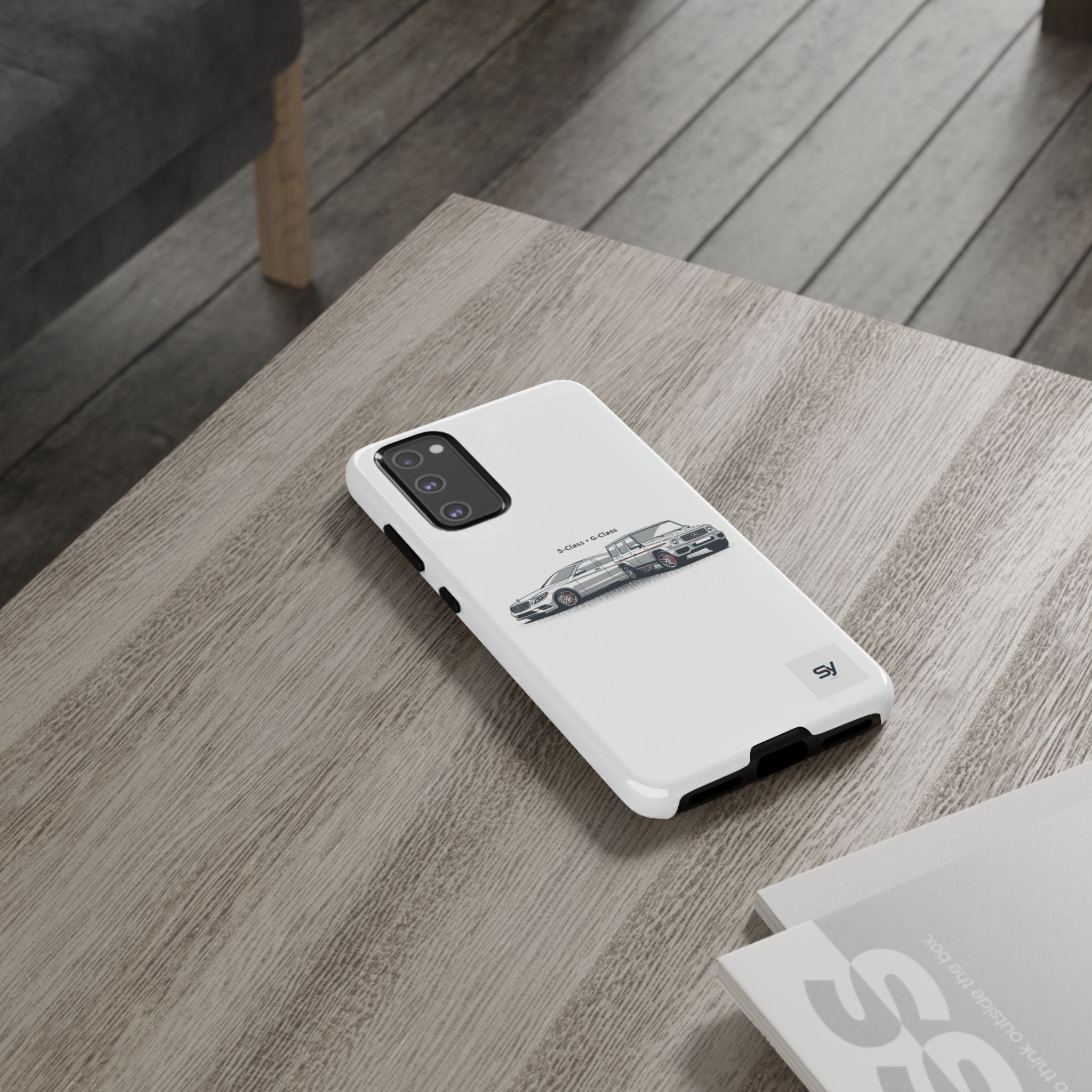 Phone Case - Twin Mercedes S-Class Illustration ("S-Class + S-Class")