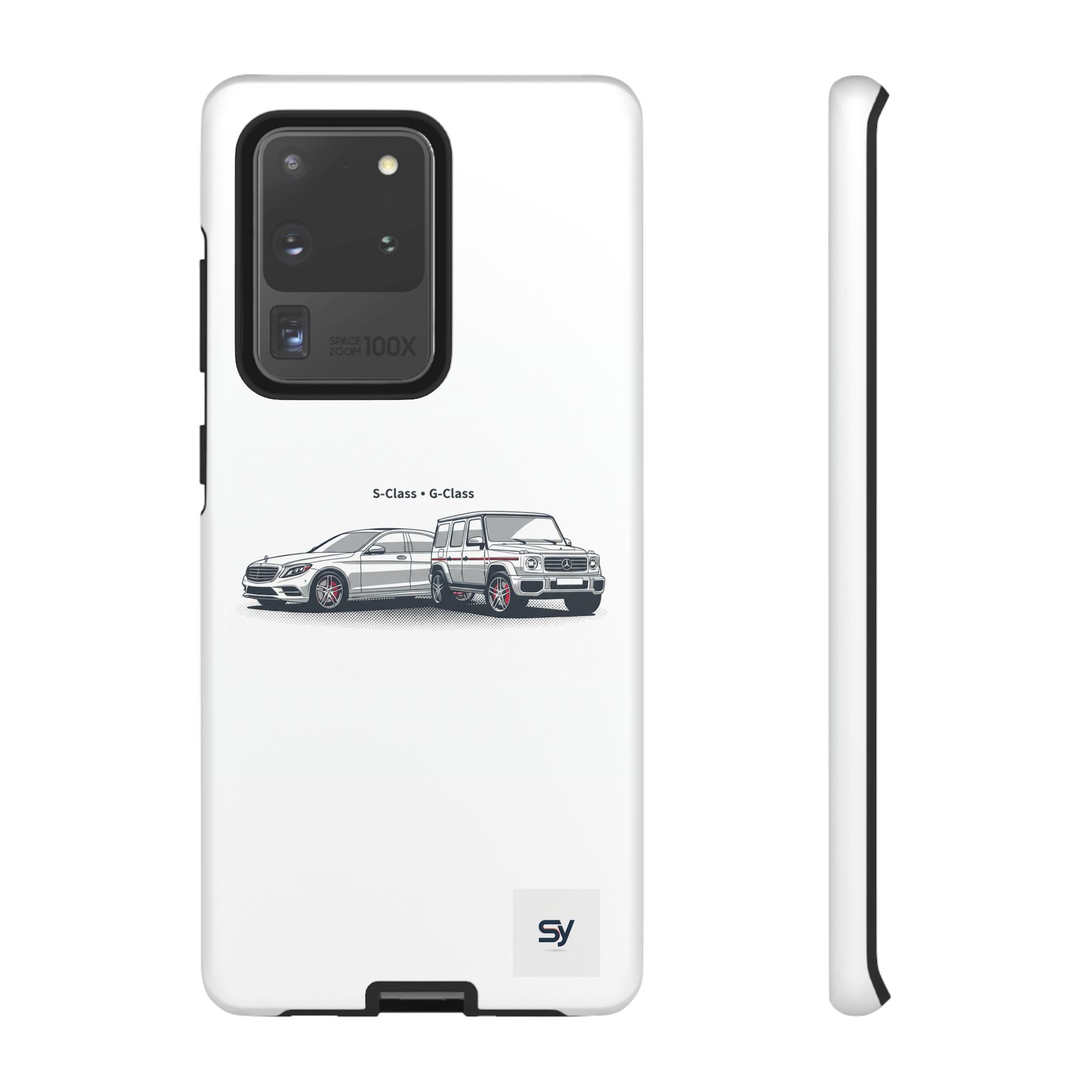 Phone Case - Twin Mercedes S-Class Illustration ("S-Class + S-Class")