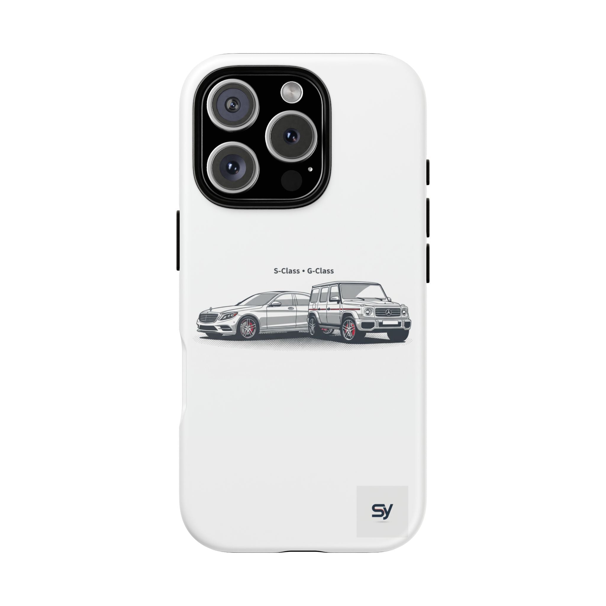 Phone Case - Twin Mercedes S-Class Illustration ("S-Class + S-Class")