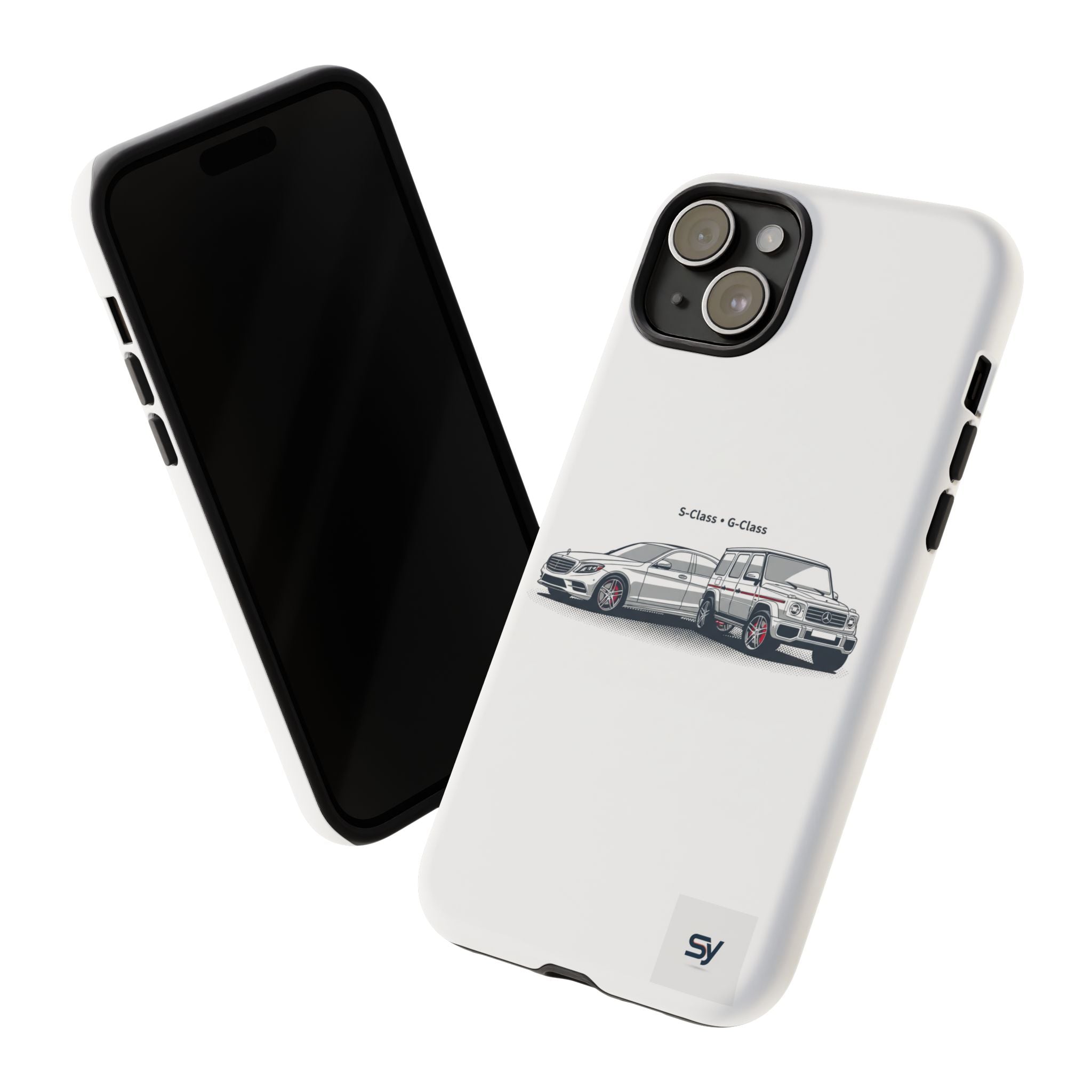 Phone Case - Twin Mercedes S-Class Illustration ("S-Class + S-Class")