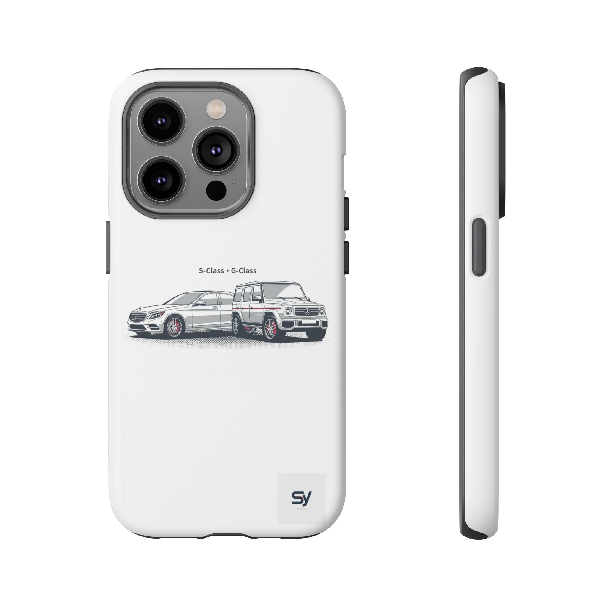 Phone Case - Twin Mercedes S-Class Illustration ("S-Class + S-Class")