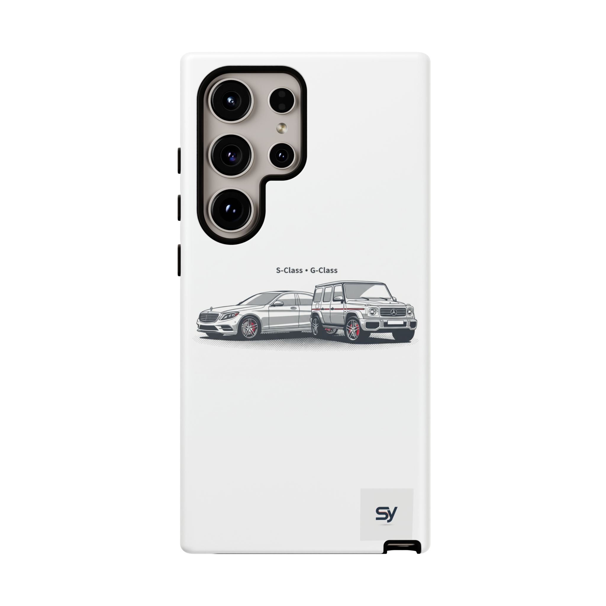 Phone Case - Twin Mercedes S-Class Illustration ("S-Class + S-Class")