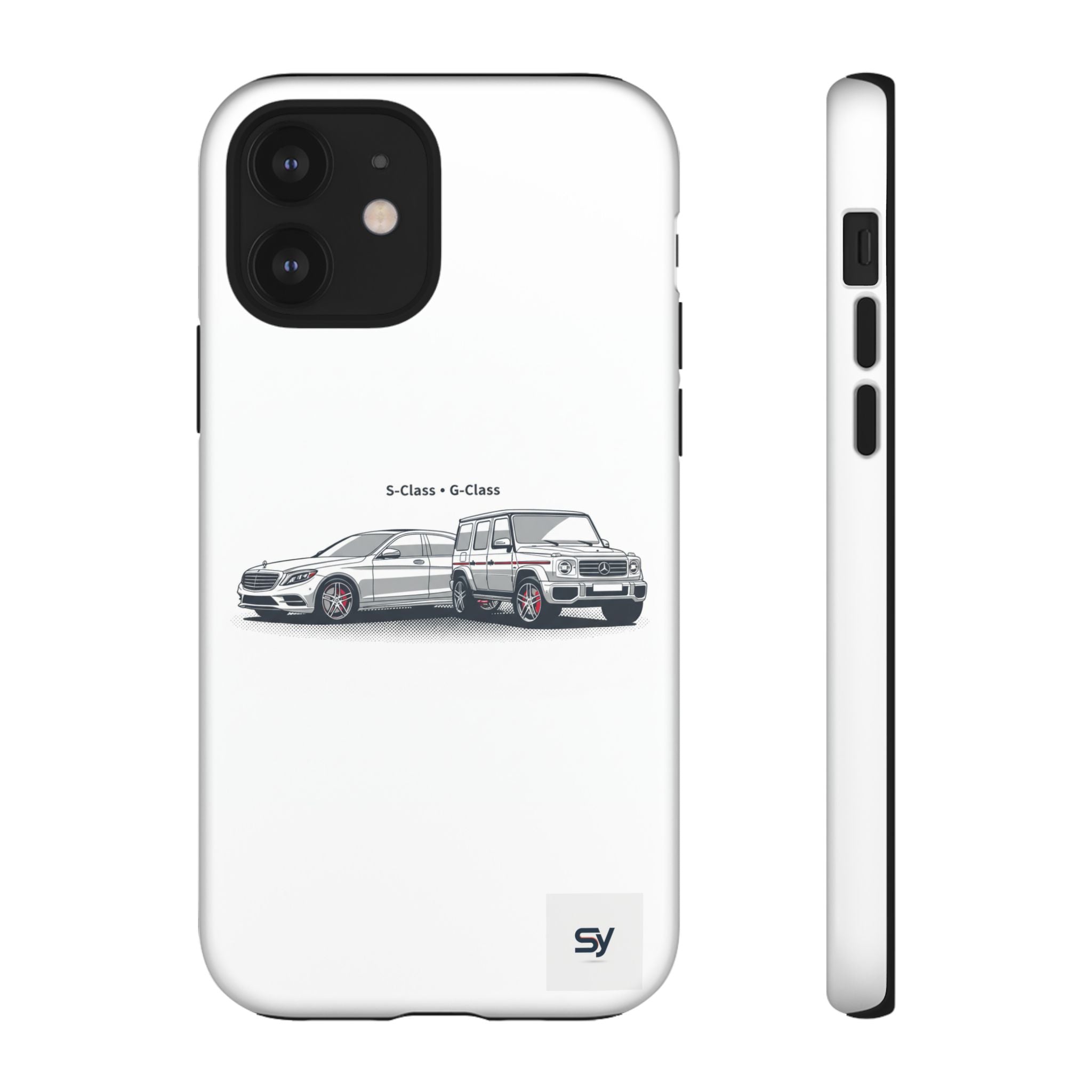 Phone Case - Twin Mercedes S-Class Illustration ("S-Class + S-Class")