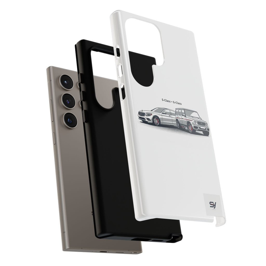 Phone Case - Twin Mercedes S-Class Illustration ("S-Class + S-Class")
