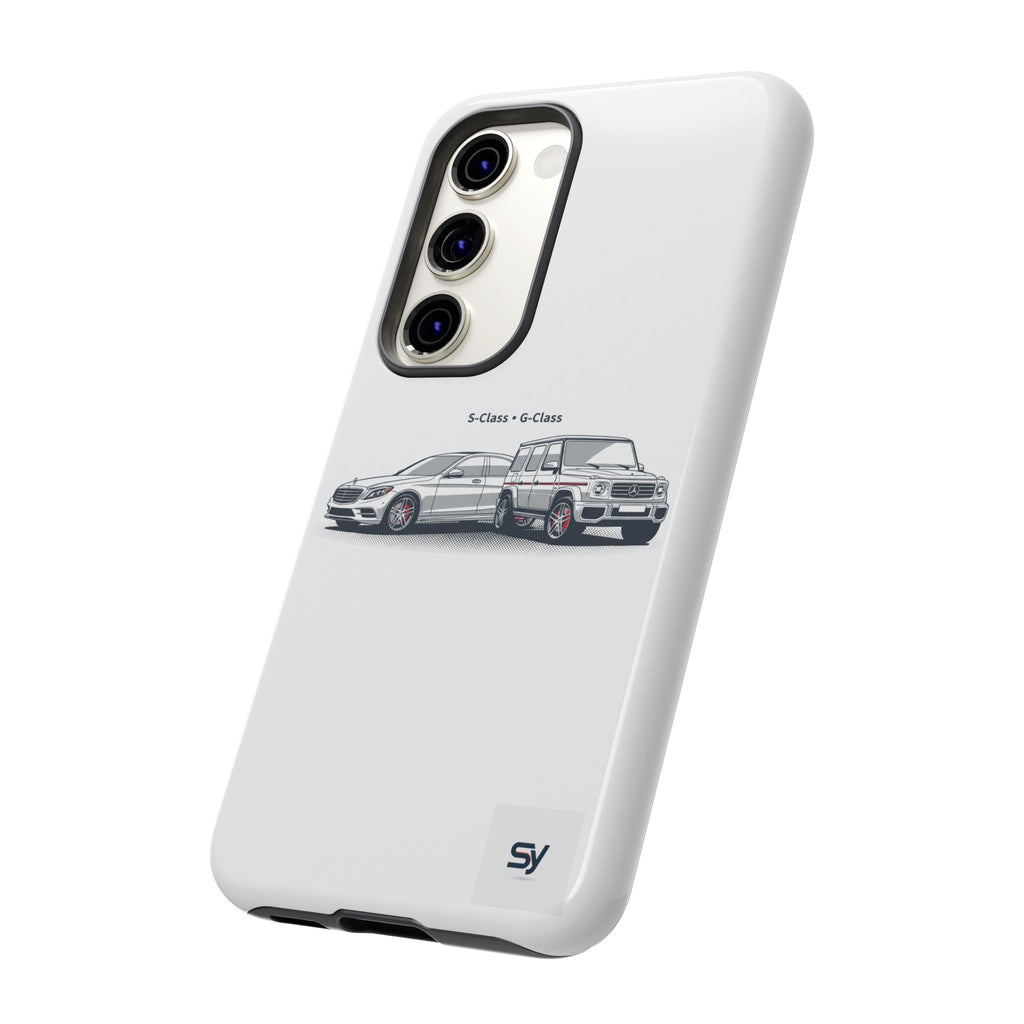 Phone Case - Twin Mercedes S-Class Illustration ("S-Class + S-Class")