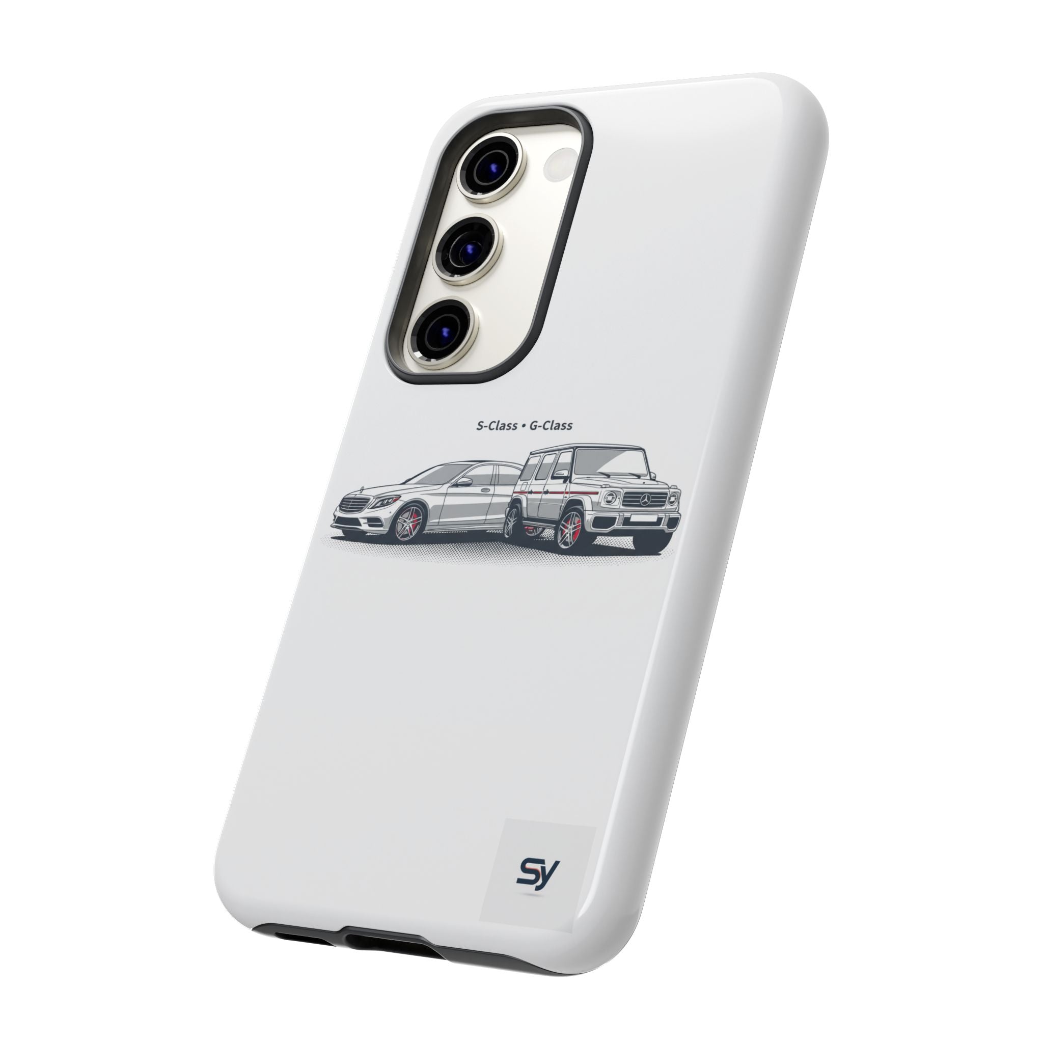 Phone Case - Twin Mercedes S-Class Illustration ("S-Class + S-Class")