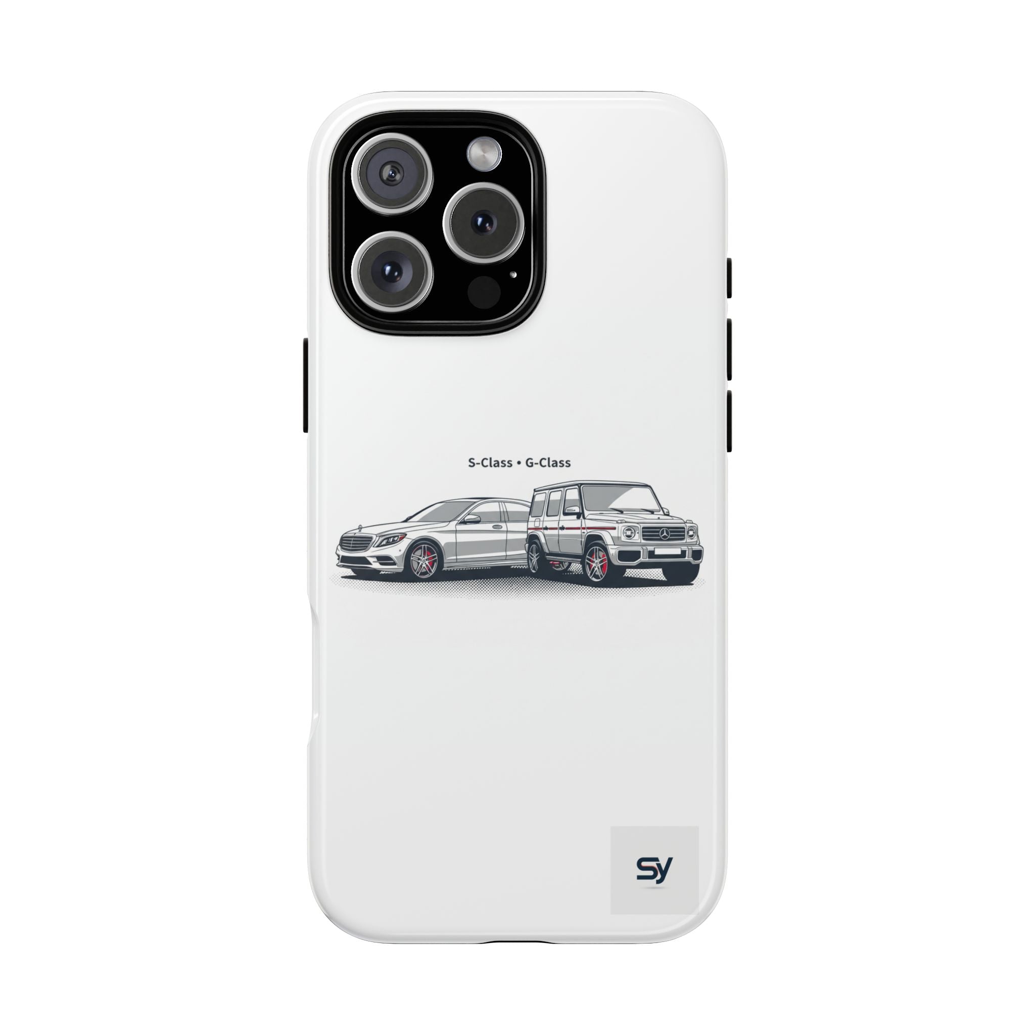 Phone Case - Twin Mercedes S-Class Illustration ("S-Class + S-Class")