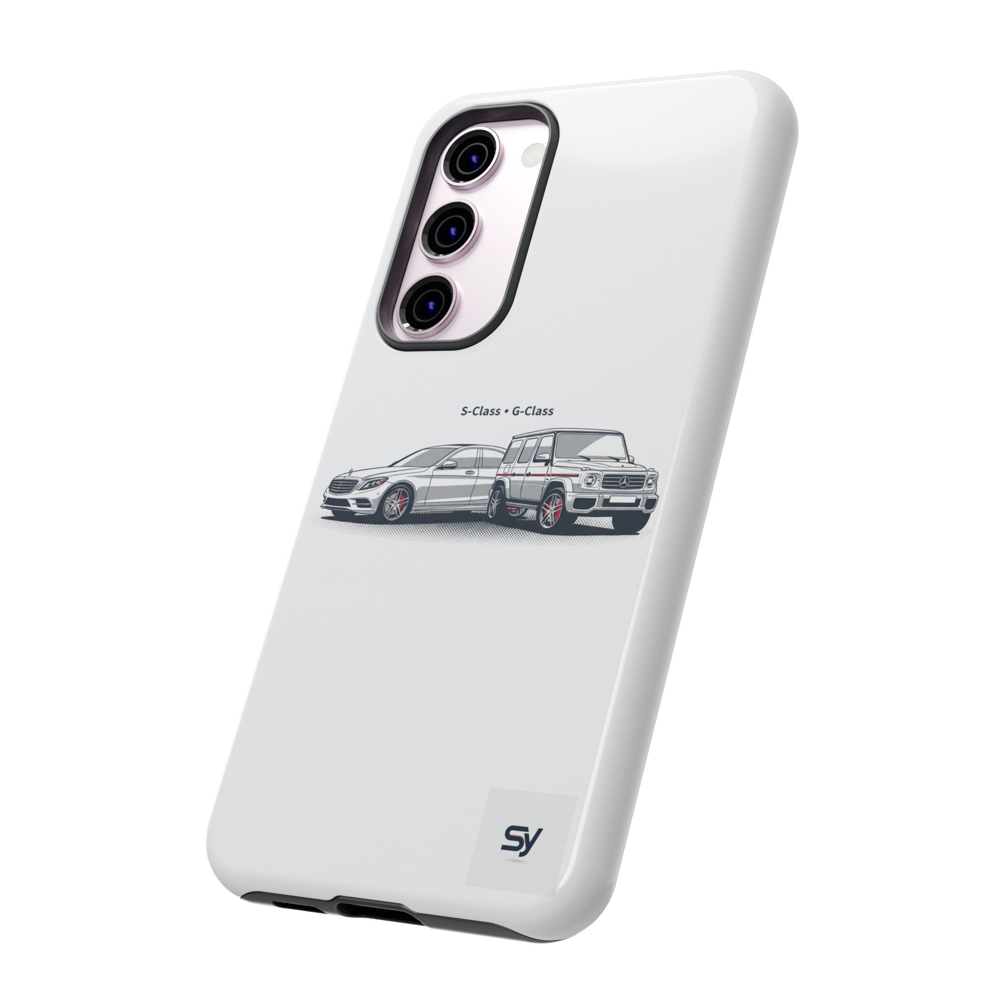 Phone Case - Twin Mercedes S-Class Illustration ("S-Class + S-Class")