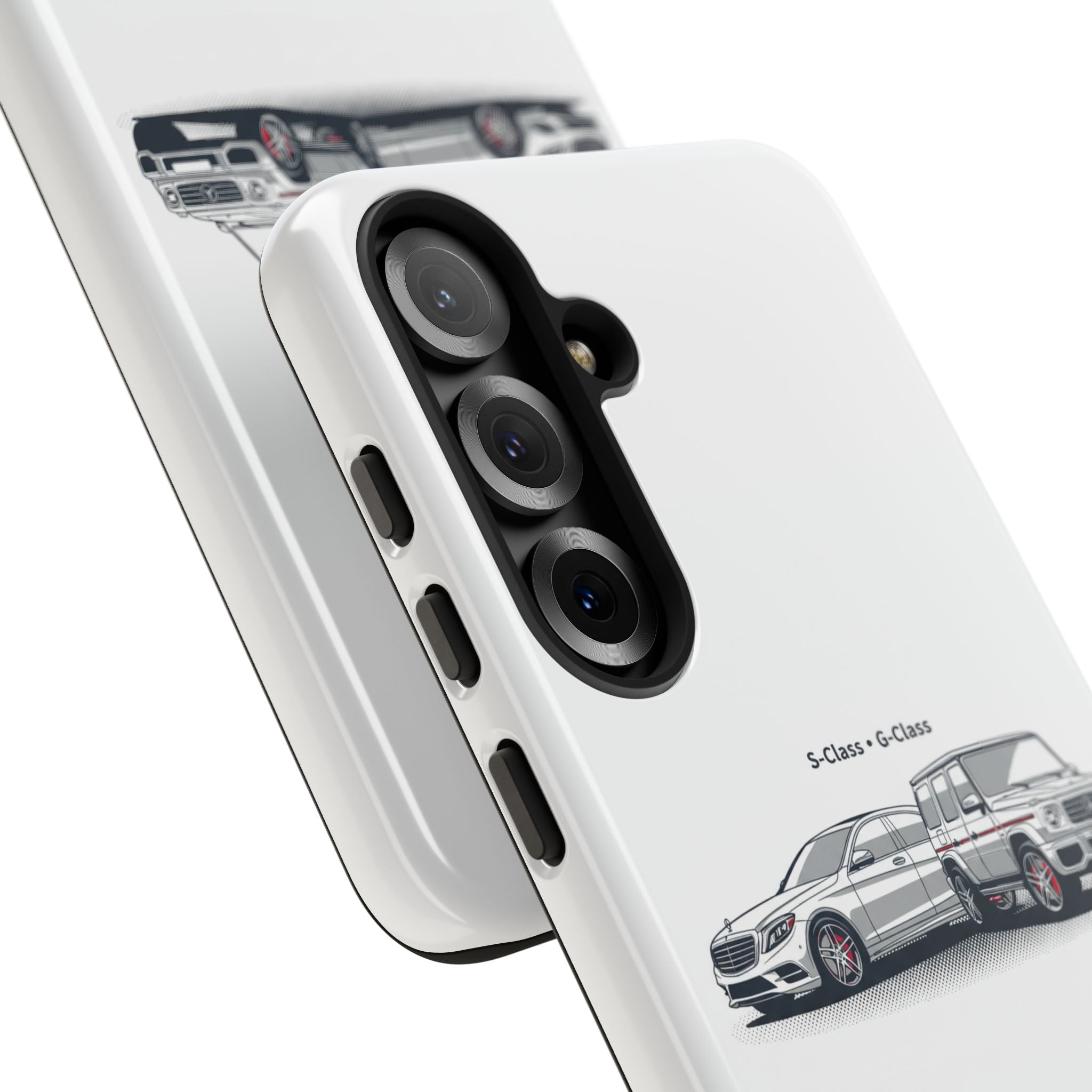 Phone Case - Twin Mercedes S-Class Illustration ("S-Class + S-Class")