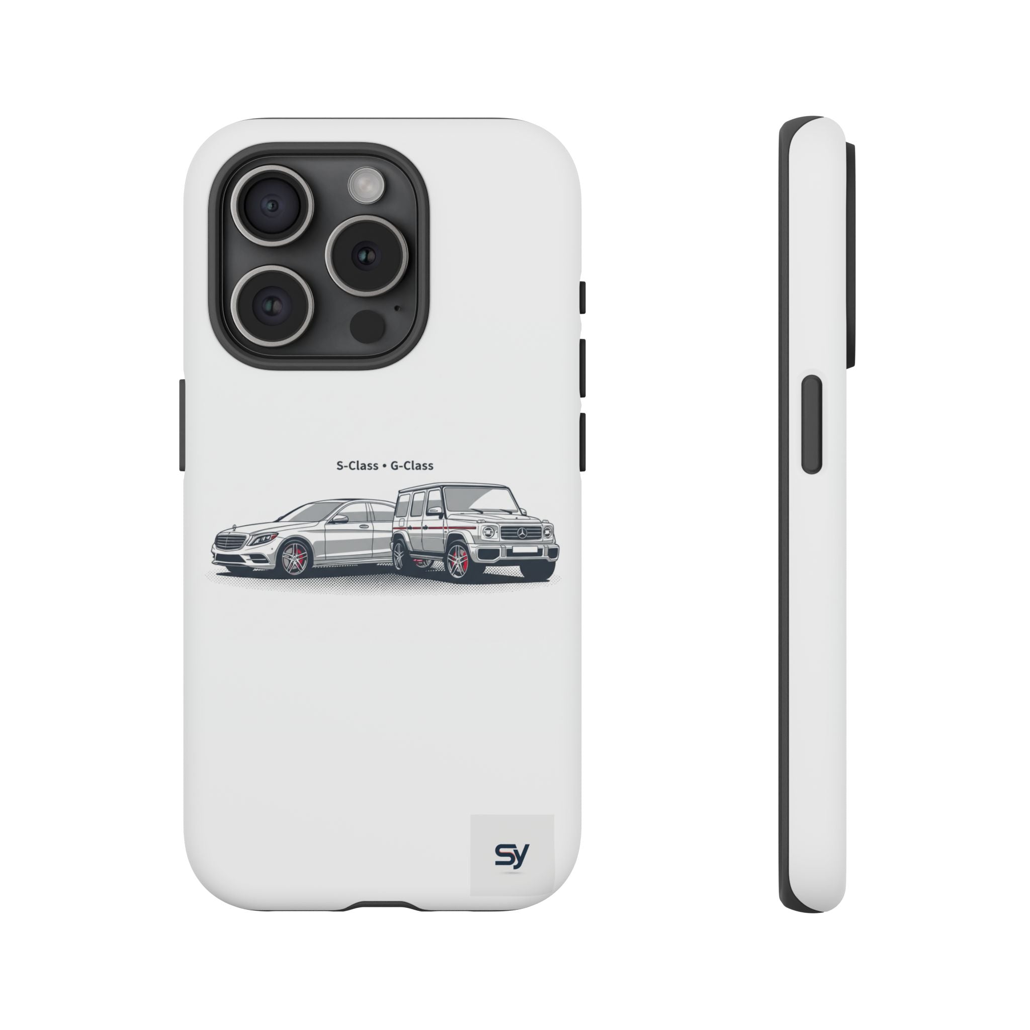 Phone Case - Twin Mercedes S-Class Illustration ("S-Class + S-Class")
